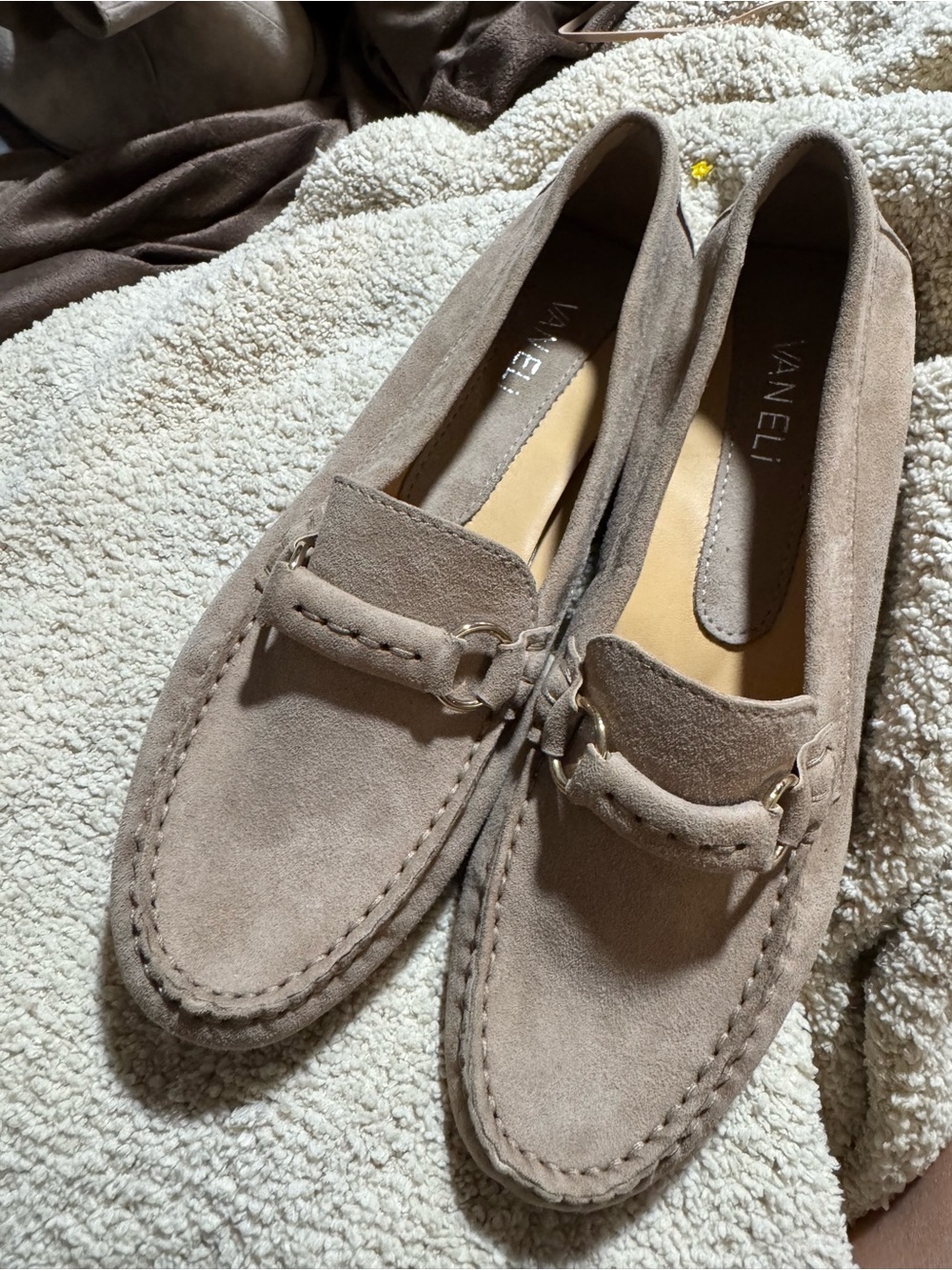 Vaneli women’s Taupe Suede Bit Loafers